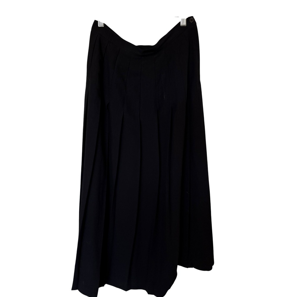 Worthington Pleated Midi Skirt Women 10P Black Good Career Dark Academia
